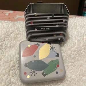 Christmas Fossil Watch Tin